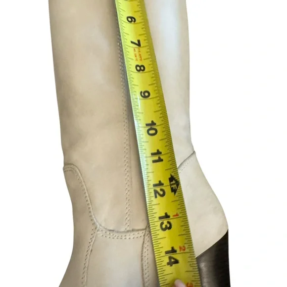 Elegant Cream Suede Knee-High Made in Italy Women's Boots - Picture 5 of 7